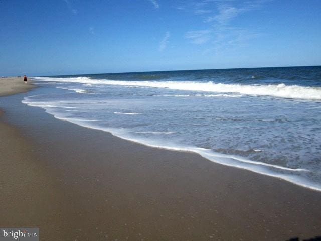 property view of water featuring a beach view