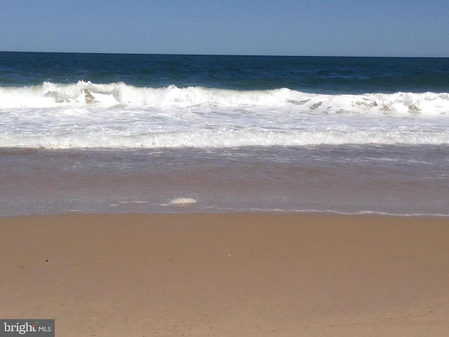 property view of water featuring a beach view