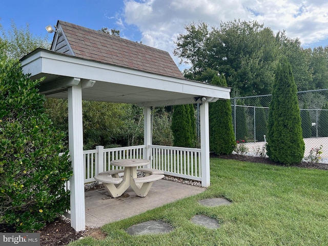 view of yard with a gazebo