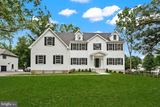 colonial house with a front lawn