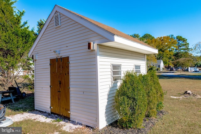 view of shed