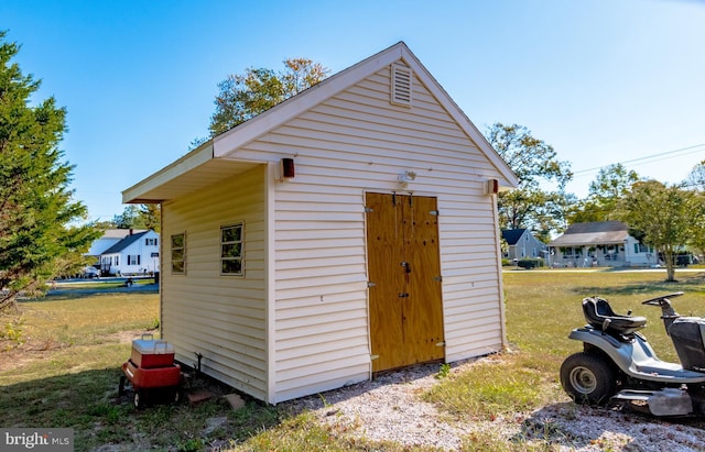view of shed