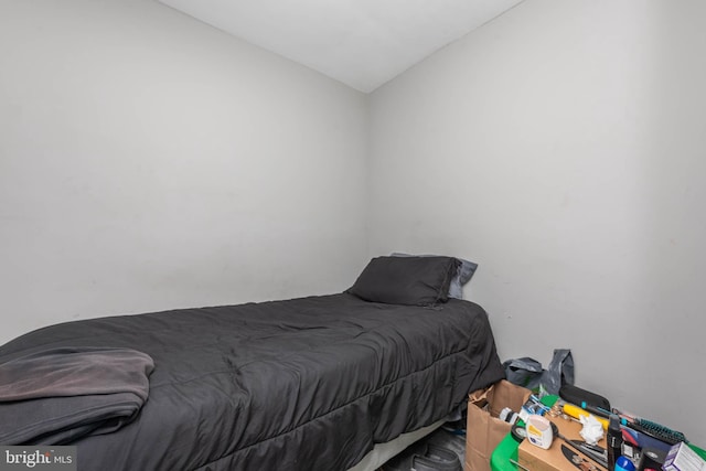 bedroom featuring vaulted ceiling