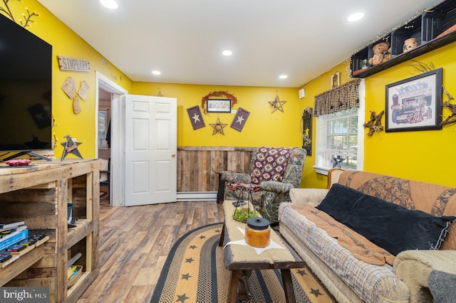 living room featuring wood-type flooring