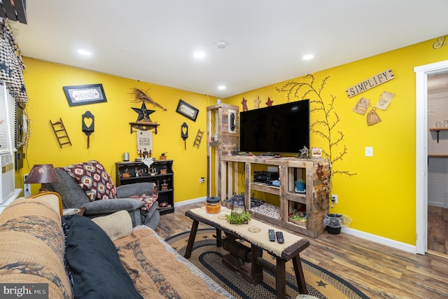 living room featuring wood-type flooring