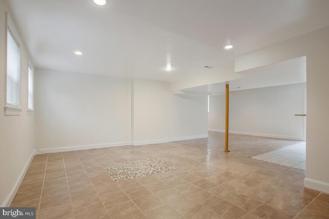 interior space with light tile patterned floors