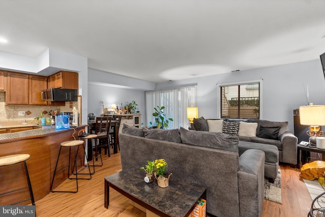 living room featuring light hardwood / wood-style floors