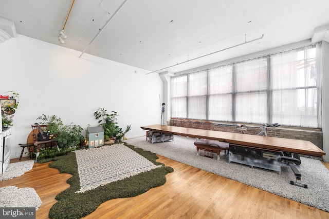 miscellaneous room featuring wood-type flooring