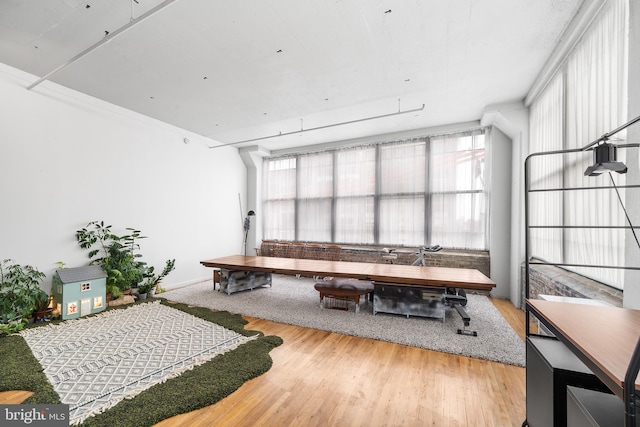 misc room with light wood-type flooring