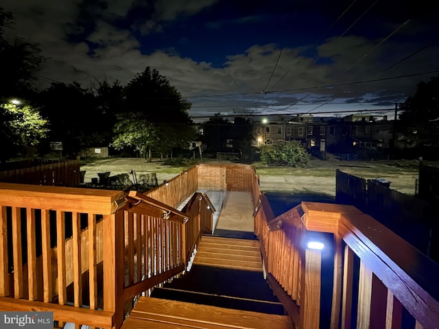 view of deck at dusk