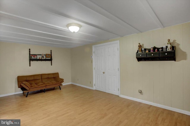 sitting room featuring hardwood / wood-style flooring