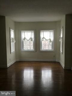 empty room featuring dark hardwood / wood-style floors