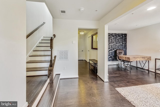 interior space featuring dark hardwood / wood-style flooring