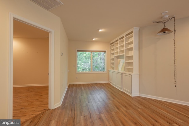 interior space with light hardwood / wood-style floors