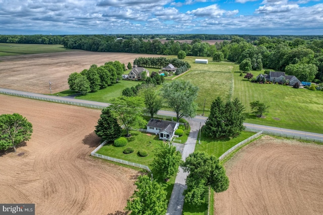 drone / aerial view with a rural view