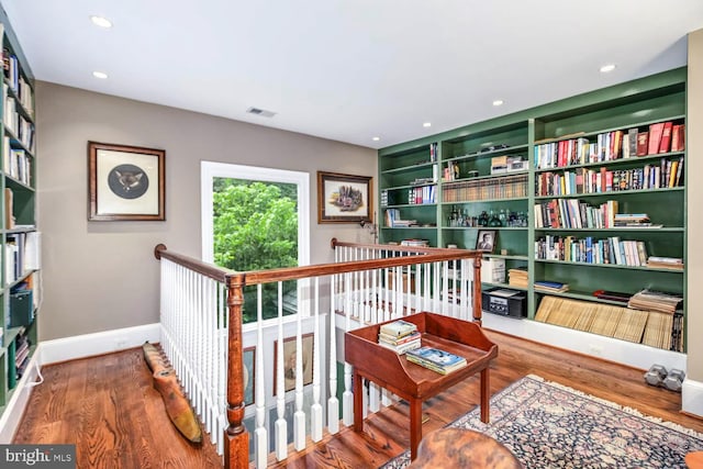 living area featuring hardwood / wood-style flooring