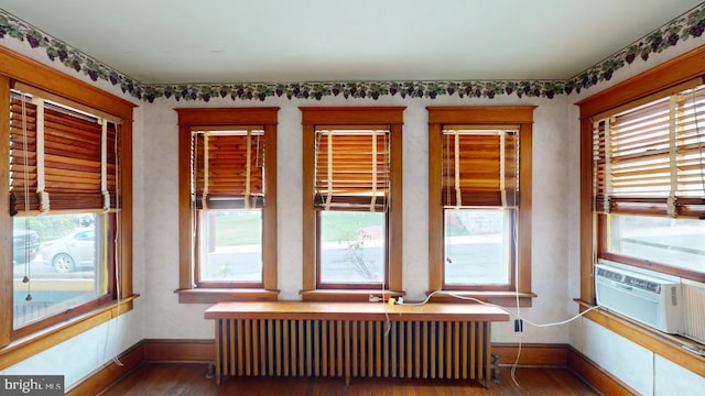 interior space with radiator and cooling unit