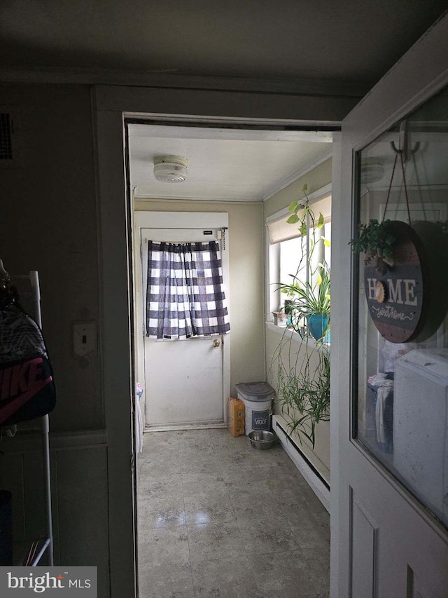 entryway with ornamental molding