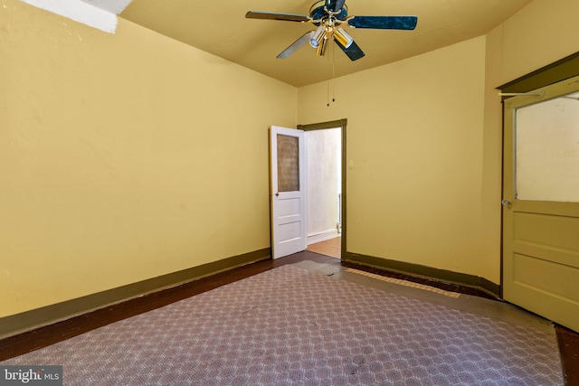 spare room featuring ceiling fan