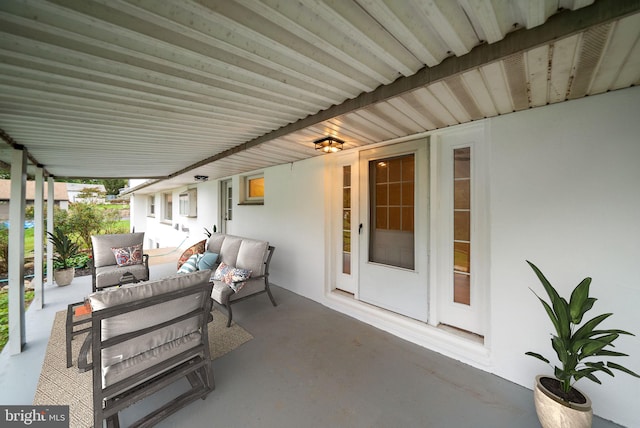 view of patio featuring an outdoor hangout area