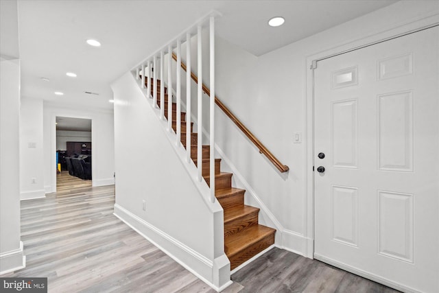 entryway featuring light wood-type flooring