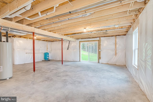 basement with gas water heater