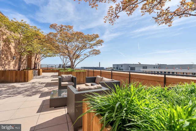 view of patio / terrace featuring an outdoor living space