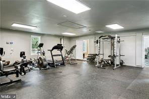 exercise room with plenty of natural light