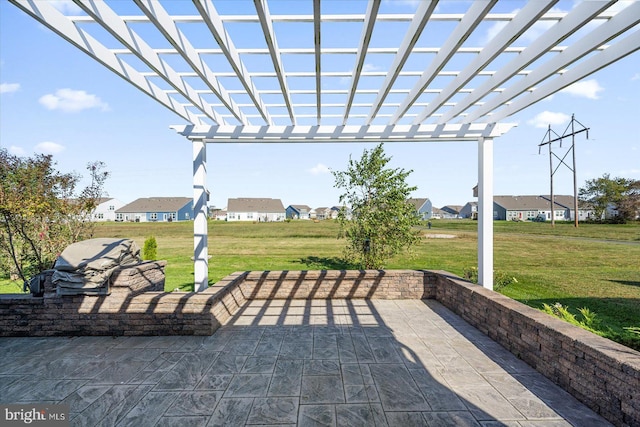 view of patio with a pergola