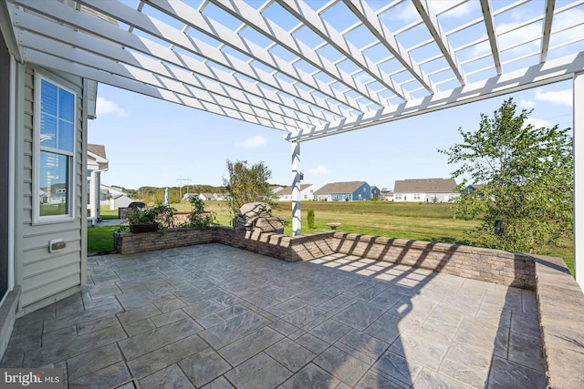 view of patio / terrace featuring a pergola