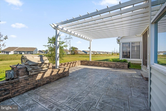 view of patio / terrace featuring a pergola