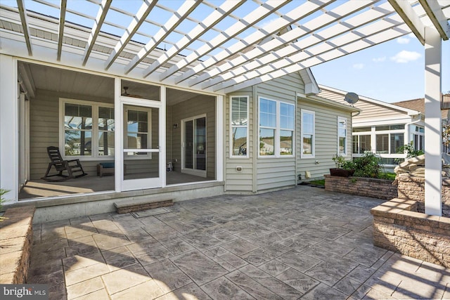 view of patio / terrace with a pergola