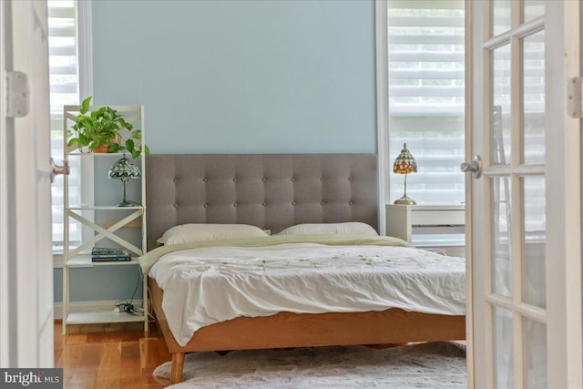 bedroom featuring hardwood / wood-style flooring