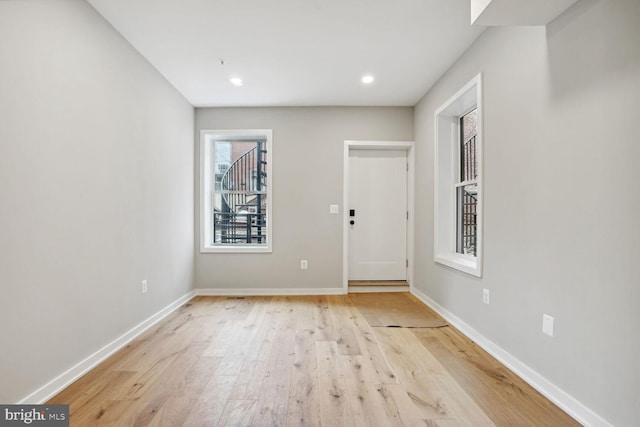 foyer featuring light wood-type flooring