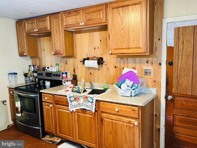 kitchen with electric range