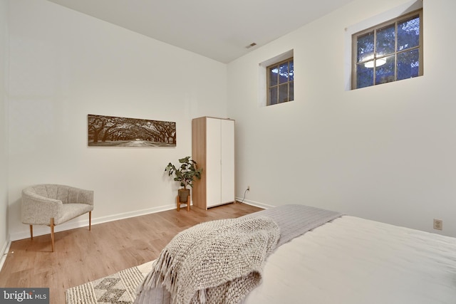 bedroom featuring light hardwood / wood-style flooring