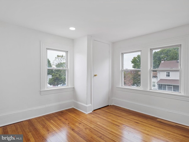 empty room featuring light hardwood / wood-style flooring and plenty of natural light