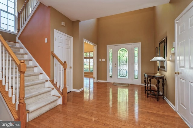 foyer featuring light hardwood / wood-style flooring