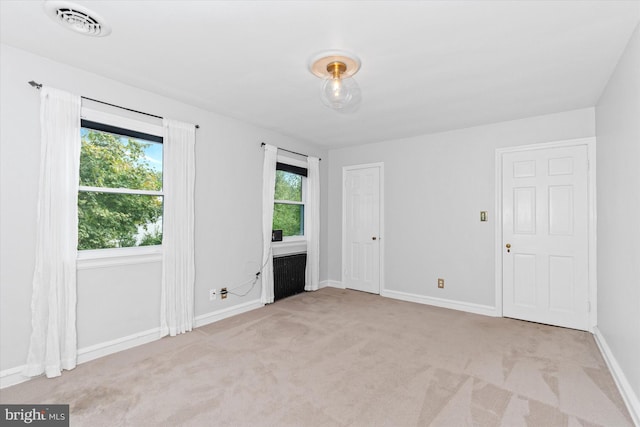 empty room featuring light colored carpet and plenty of natural light