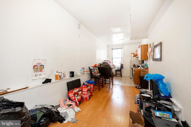 interior space with light hardwood / wood-style floors