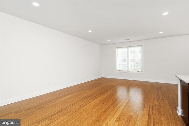 empty room featuring light wood-type flooring