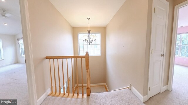 107 Sequoia Dr, Berlin, NJ 08009 - stairway with carpet floors and a chandelier