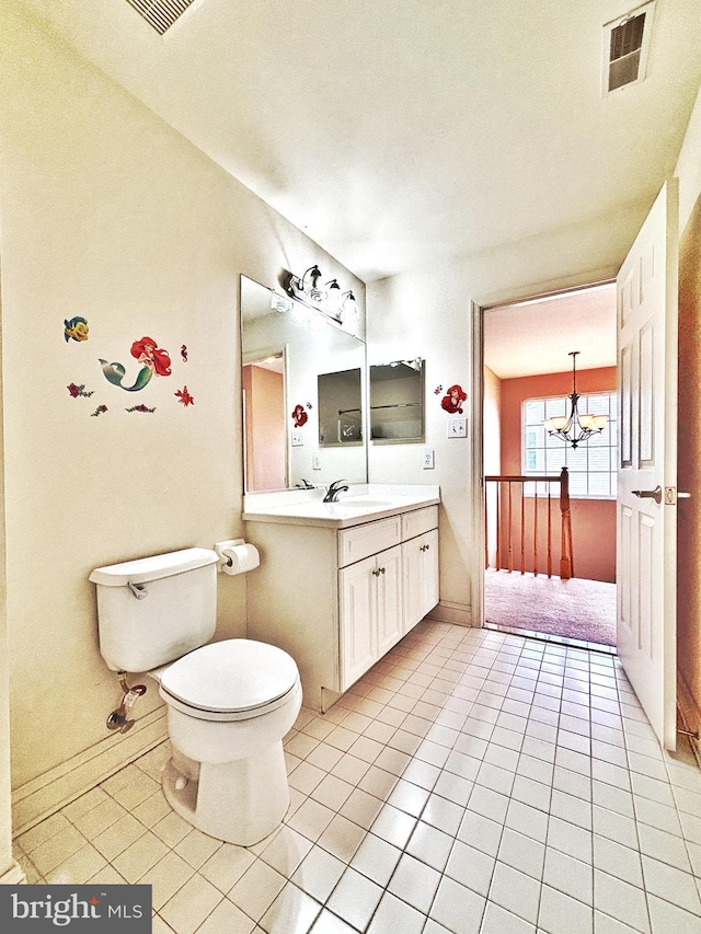 107 Sequoia Dr, Berlin, NJ 08009 - bathroom featuring tile patterned flooring, vanity, and a chandelier