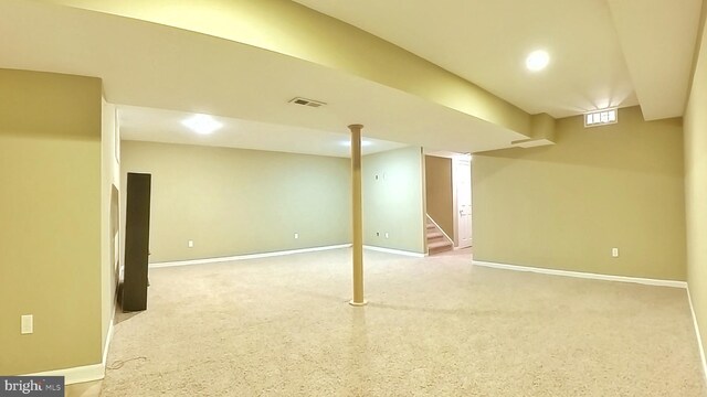 107 Sequoia Dr, Berlin, NJ 08009 - finished below grade area with stairway and light carpet