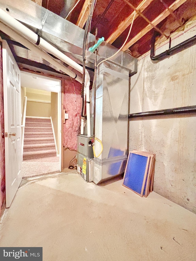 107 Sequoia Dr, Berlin, NJ 08009 - unfinished basement with heating unit and stairway