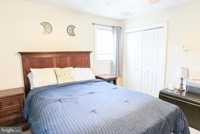 bedroom featuring a closet