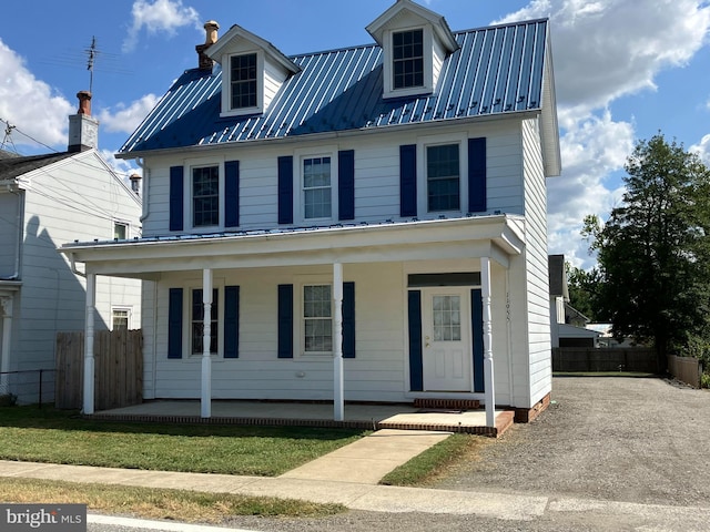 view of front of property with a porch