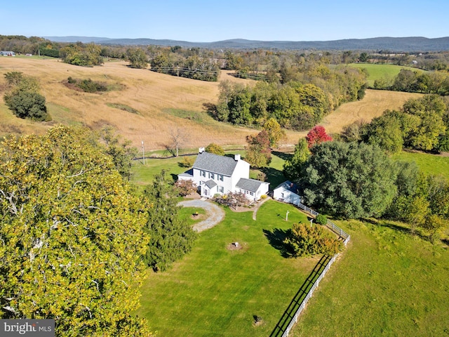 aerial view with a rural view