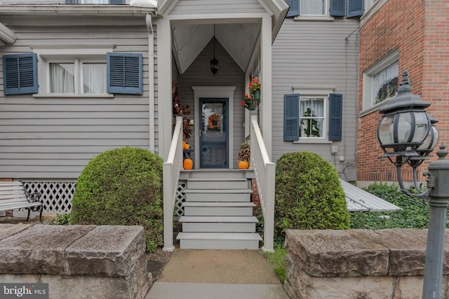 view of doorway to property