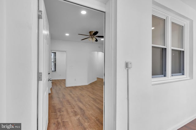 hall featuring hardwood / wood-style floors